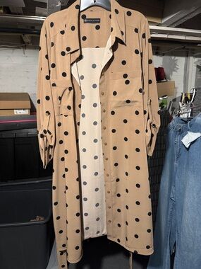 Fashion to Figure Beige Polka Dot Shirt Dress